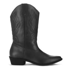 mysoft Women's Western Cowboy Boots Embroidered Mid-Calf Pointed Toe Cowgirl Boot