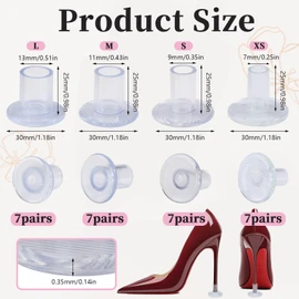 28 PCS Heel Protectors for Grass, 4 Sizes Heel Covers for High Heel Shoes, Clear Stiletto Heel Caps for Walking on Uneven Floor and Grass (XS,S,M,L)