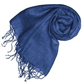 Lorenzo Cana - Luxury Women's Scarf Linen Scarf 100% Linen 70 cm x 180 cm Cloth Natural Fibre Fashion Colour Riverside Medium Blue 93262, blue