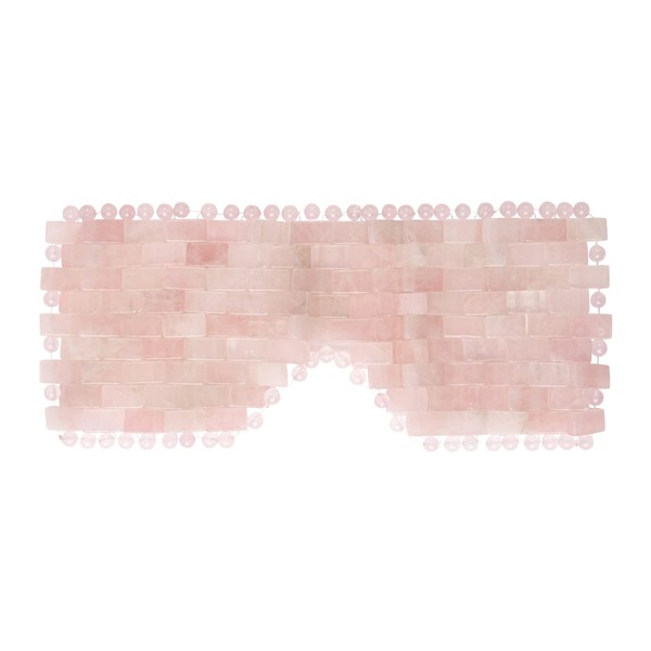ROLL ON JADE Eye Mask Pure Rose Quartz Beads Hand-Woven