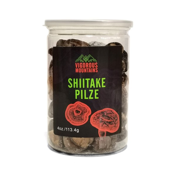 VIGOROUS MOUNTAINS Shiitake Dried Shitake Mushrooms 4 Ounce