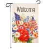 G128 Welcome American Flag Flowers Garden Flag Independence Day Lawn