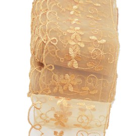 Ailejia 10 Yards 2.3" Lace Ribbon Fringe Trim Floral Designing for Sewing DIY Making and Bridal Wedding Decorations