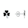 LES POULETTES BIJOUX - Sterling Silver Enamelled Clover Earrings, enamel