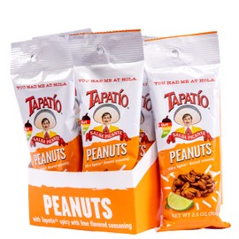 Straight Up Nuts, Tapatio Peanuts with Lime – Hot Peanuts, Spicy Snacks, Travel Size, Salted Peanuts, Individual Packs, Made in USA – 1.5 oz bags, 12-Pack