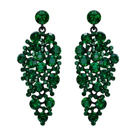 EVER FAITH Crystal Earrings for Wedding Bride, Sparkling Rhinestone Drop Chandelier Earrings for Women and Girls, Clear Silver Tone, Crystal, No Gemstone