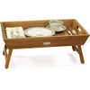 AquaTeak Manada™ Solid Teak Bed Serving Tray with Fold Out