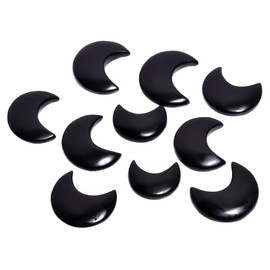 Natural Black Onyx Moon Gemstone- Healing Crystals for DIY Jewelry Making -Loose Natural Cabochon -Perfect for Crafting Unique Jewelry Designs Gift for Her, Mother and Wife (5 pcs, 25-35 mm)