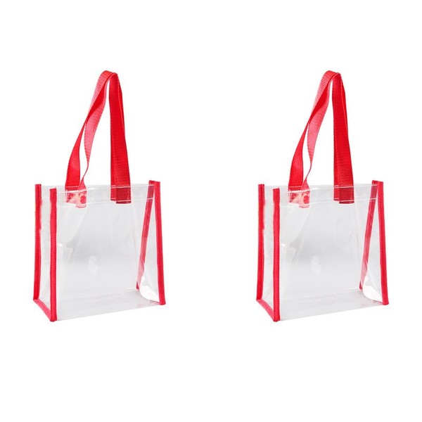 2PCS Clear gift bag,Transparent Reusable Gift Wrap Bags With Handle,PVC