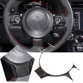 YUECHI for Toyota 86/Subaru BRZ/Scion FR-S 2012-2020 car Interior Center Console ABS Carbon Fiber Pattern Decoration Accessories (Steering Wheel Frame (Carbon Fiber Pattern))