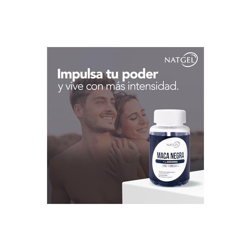 Maca Negra con L-Arginina, Zinc y Omega 3 - Softgels