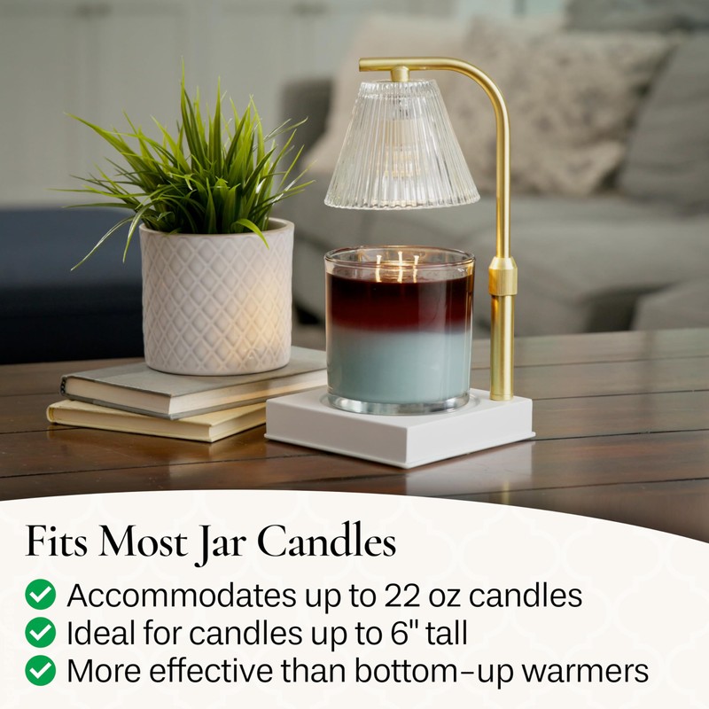 Candle Warmers Etc. Gold Luna Lamp – for Top-Down Warming
