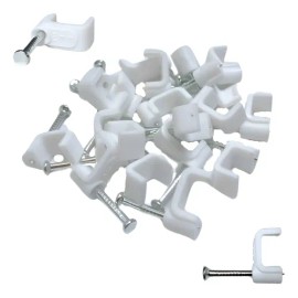 Grapa Blanca Para Cable Plano 8 Mm Bolsa 20 Piezas                                                                                                    
