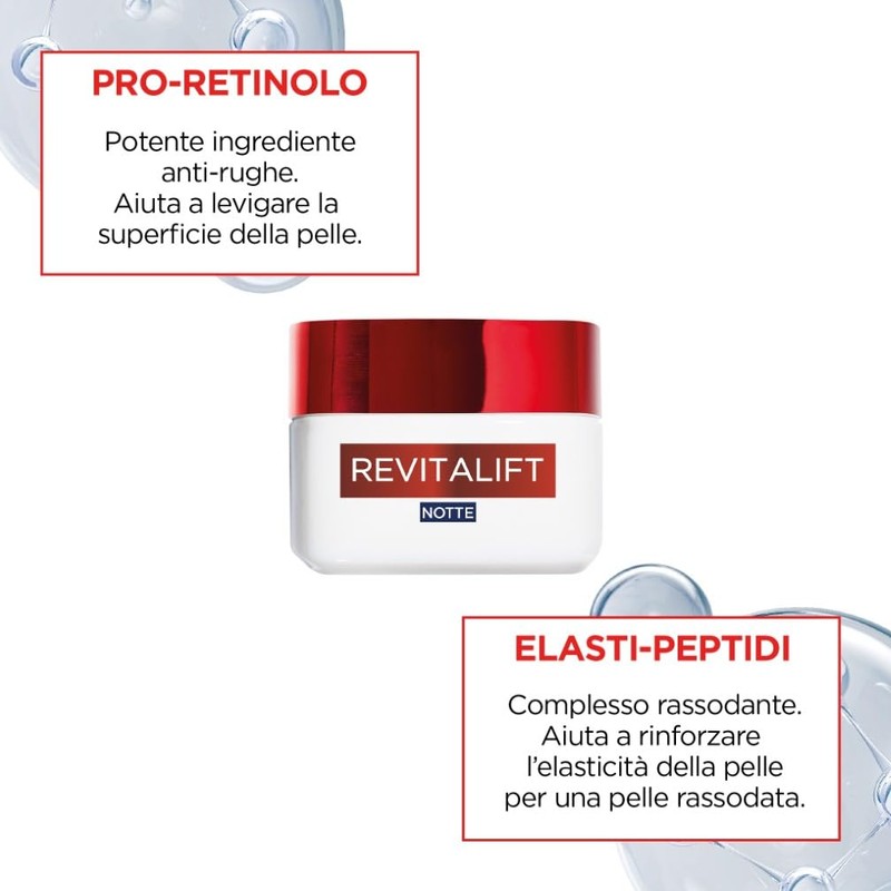 L'Oréal Paris Crema Viso Notte Revitalift, Per Tutti i Tipi