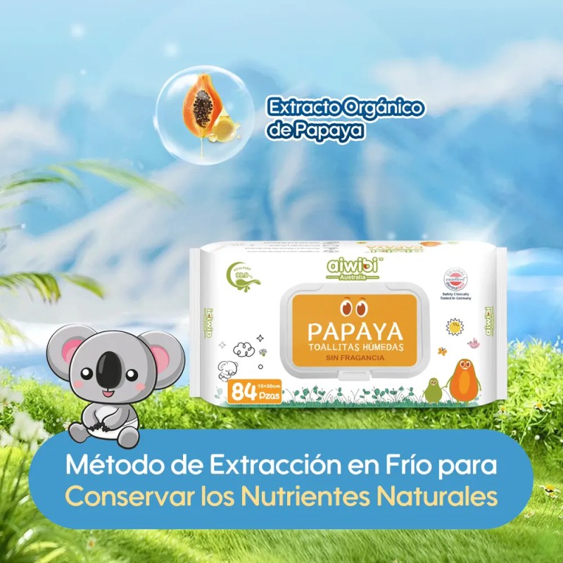 Toallitas Húmedas Aiwibi Bebé Papaya Extract 3 Pack 252 Pz