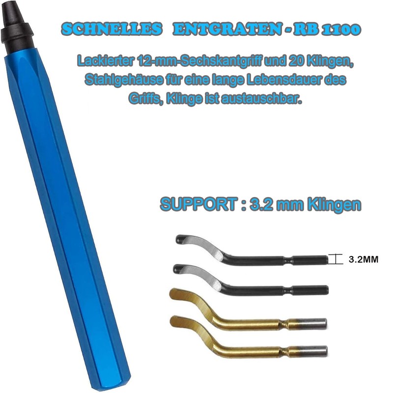 KEWAYO Universal deburring tool, metal handle, hand deburring tool with