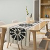 Retro Windmill Table Runner, Rustic Farmhouse Wood Grain Country Style