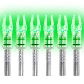 LEANPRO 6 PCS G Lighted Nocks for Arrows.165 .204 .233 .244 .246 inch ID/X,H,S,GT Bushings Pull Up/Down Switch for Archrey Hunting LED Nock