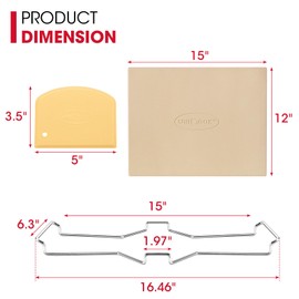 Unicook Pizza Stone for Oven and Grill, 15 x 12 Inch Rectangular Baking Stone for Bread, Cordierite Pizza Pan for Baking Crispy Pizzas, Bread and Cookies, Includes Carry Rack and Pizza Dough Scraper