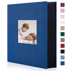 Artmag Fabric Photo Album 4x6 300 Large Capacity for Family Wedding Anniversary Linen Album Holds 300 Horizontal Photos (300 Pockets, Blue)