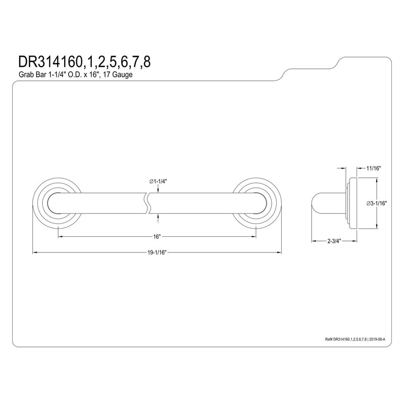 Kingston Brass DR314162 Designer Trimscape Restoration Decor 16-Inch Grab Bar