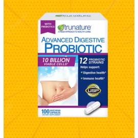 trunature Advanced Digestive Probiotic with 12 Strains, 100 Capsules