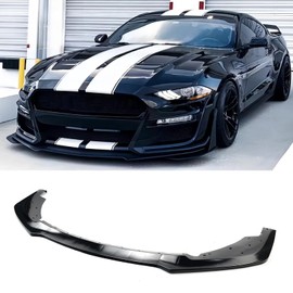 skkyoro 3Pcs Front Bumper Lip Splitter Compatible with for Ford Mustang GT500 MP Style 2015-2022 Front Lower Lip Trim Protection Splitters Spoiler (Matte Black)