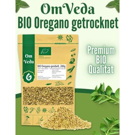 BIO Oregano getrocknet und gerebelt 200g | Intensives Aroma | Bio-Qualität | Perfekt für die gehobene Küche | OmVeda