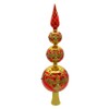 Kurt Adler Bellissimo Glass Red and Gold Finial Treetop