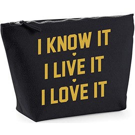 Hippowarehouse I know it I live it I love it printed make up cosmetic wash bag 18x19x9cm