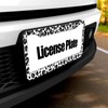 Gray Leopard Print License Plate Frame Black White Cheetah License