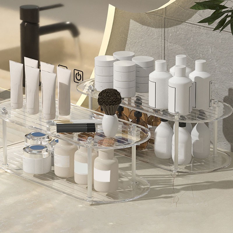 Makeup Organizer for Vanity 2 Tier Bathroom Counter Organizer Multi