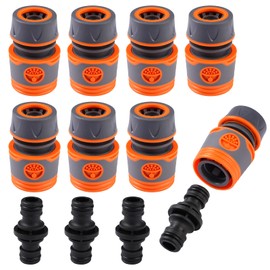 Schlauchkupplung 1/2 Zoll, 8 Stück Schlauchverbinder mit 4 Stück Kupplungs, Schlauch Kupplungs Satz, Schlauchkupplung zur Schlauchverlängerung, für Gartenschläuche Schlauchdüsen Spritzpistolen