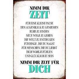 Ontrada Wooden Sign 20 x 30 cm "nimm dir Zeit für Dich glücklich Wooden Sign