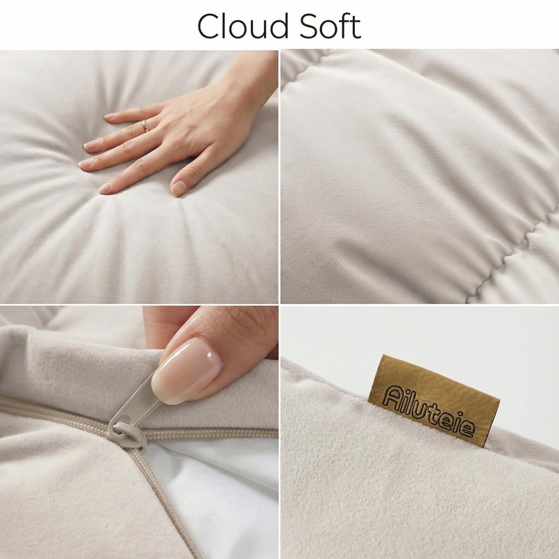 Ailuteie Pat. Pend. Long Bed Pillow for Adults and Side