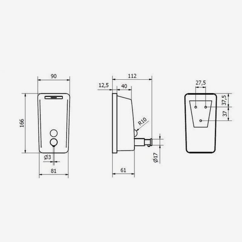 Jofel - Wall Soap Dispenser, Refillable with 0.5L Liquid Soap,