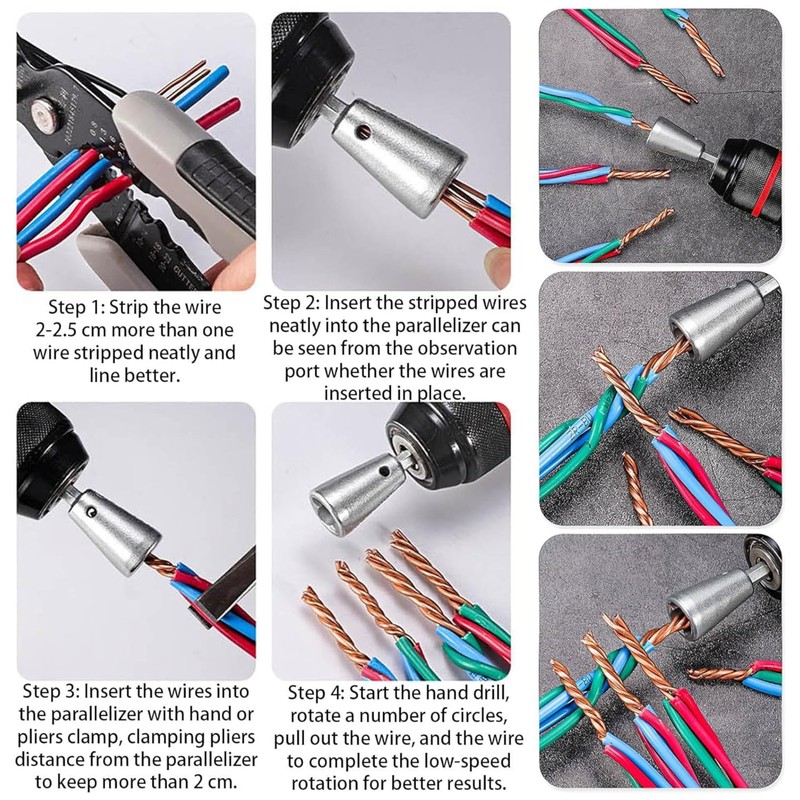 2 Pcs Twister Wire Connectors,Hex Shank Electrical Cable Wire Twister