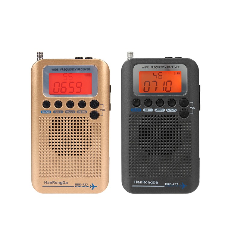 HanRongDa HRD-737 Portable Full Band Radio Aircraft Band Receiver FM/AM/SW/