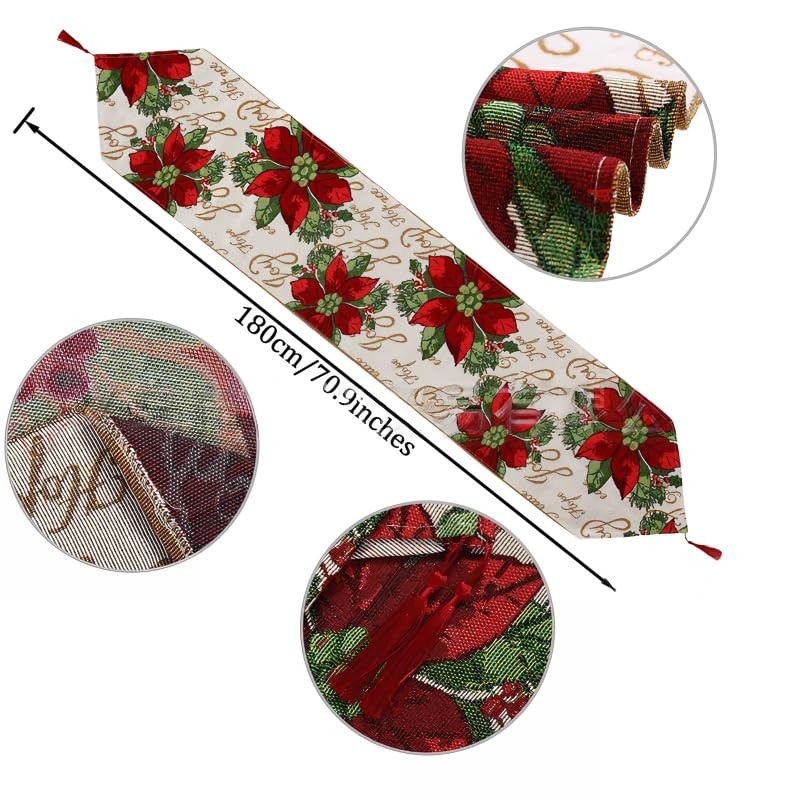 CGVG Table Runner Christmas Modern Table Runner Winter Reusable Christmas