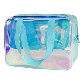 TotePrint Waterproof Floral Pattern PVC Cosmetic Bag 30 x 21 x 11 cm - Zip Carry Bag for Men and Women Travel Swimming Pool Holiday, De-a230023-298-5, Modern