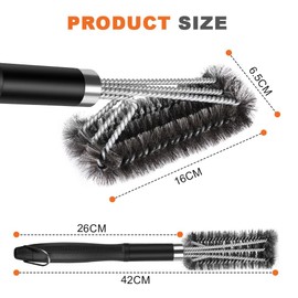 Flintronic BBQ Grill Cleaning Brush, Barbecue Steel Brushes, Barbecue Grill Wire Brush with Detachable Handle, for All Kinds of Grills Heavy Duty Cleaning
