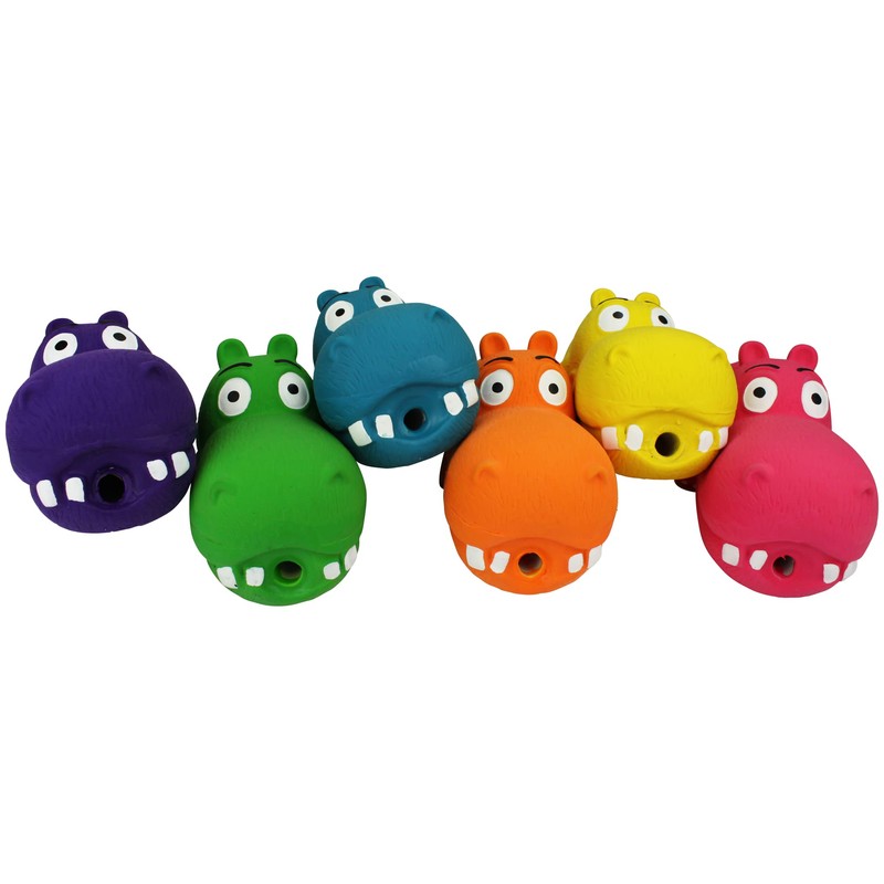 Multipet Latex Dog Squeaker Hippo Size:Pack of 2