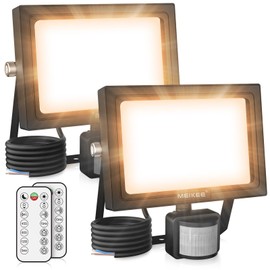 MEIKEE 15 W LED Spotlight with Motion Sensor Remote Control 2700 K Warm White 150-1200 LM Outdoor Spotlight LED Floodlight IP66 Waterproof Headlight Outdoor Light for Garden Garage Sports Field 2