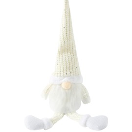 REDSTAR Christmas Swedish Gnome Handmade Decoration, Plush Santa Claus Dwarf Doll, faceless Elf tree ornament Tabletop figurine Xmas Desktop Decoration (White)