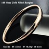 Bangle Real 18k Rose Gold Filled Solid Flat 5mm Cuff