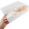Beaupretty Pack of 10 Gift Boxes Wedding Silk Ribbon White