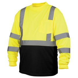 Pyramex Safety RLTS3110BXL RLTS31B Series Hi-Vis Safety T-Shirt, Polyester, X-Large, Lime