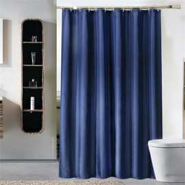 Lkw Ogechi 300 CM Extra Wide Navy Blue Mildew Proof Shower Curtain, 200/220/240 CM Drop Waterproof Polyester Shower Curtain, Washable Quick Drying Bathroom Shower Curtains, Weighted Hem (180x200cm)