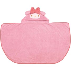Skater BPO1-A My Melody Sanrio Bath Poncho, Absorbent, Quick-Drying, Hooded, Height 42.5 x Width 36.2 inches (108 x 92 cm)