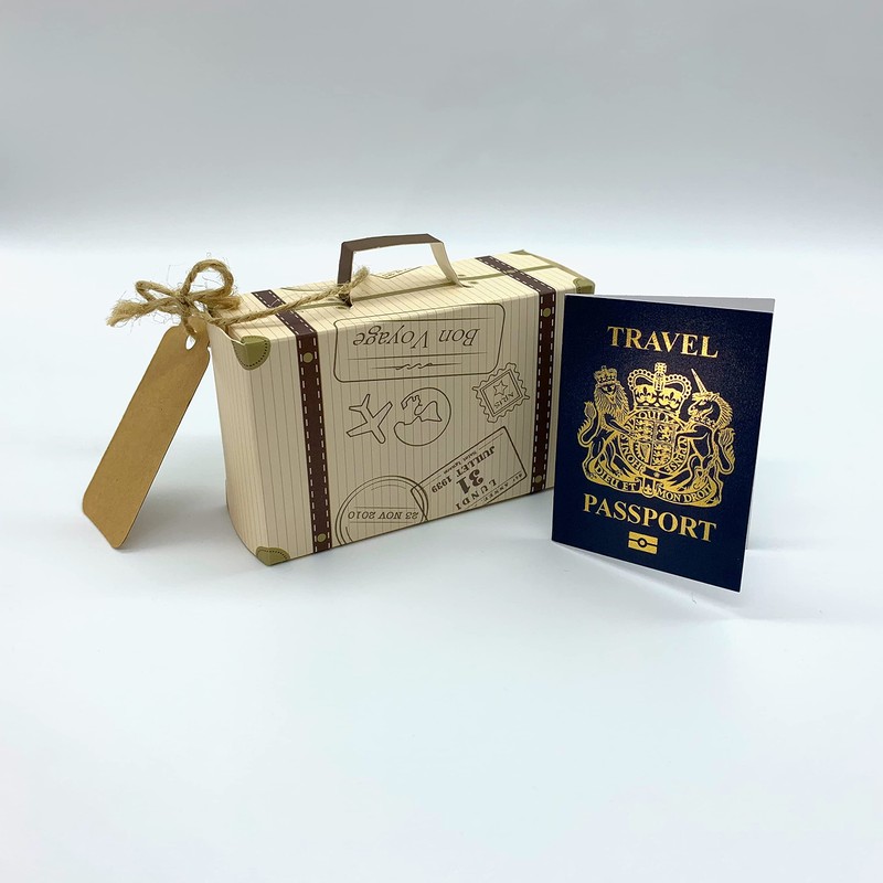 DIY Surprise Mini Suitcase & Mini GOLD effect Passport Reveal